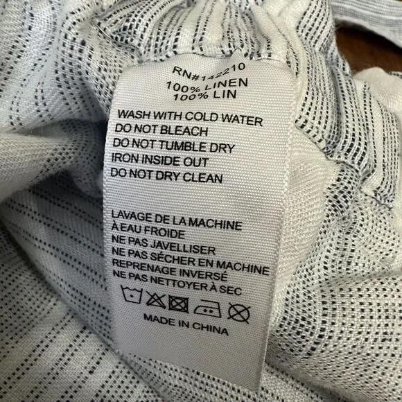 VOYAGEUR By MERSEA Como Shorts Multi Striped Linen Belted Paperbag NWT